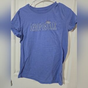 Aeropostale Blue Palm Logo T Shirt Women’s XL Classic Crew